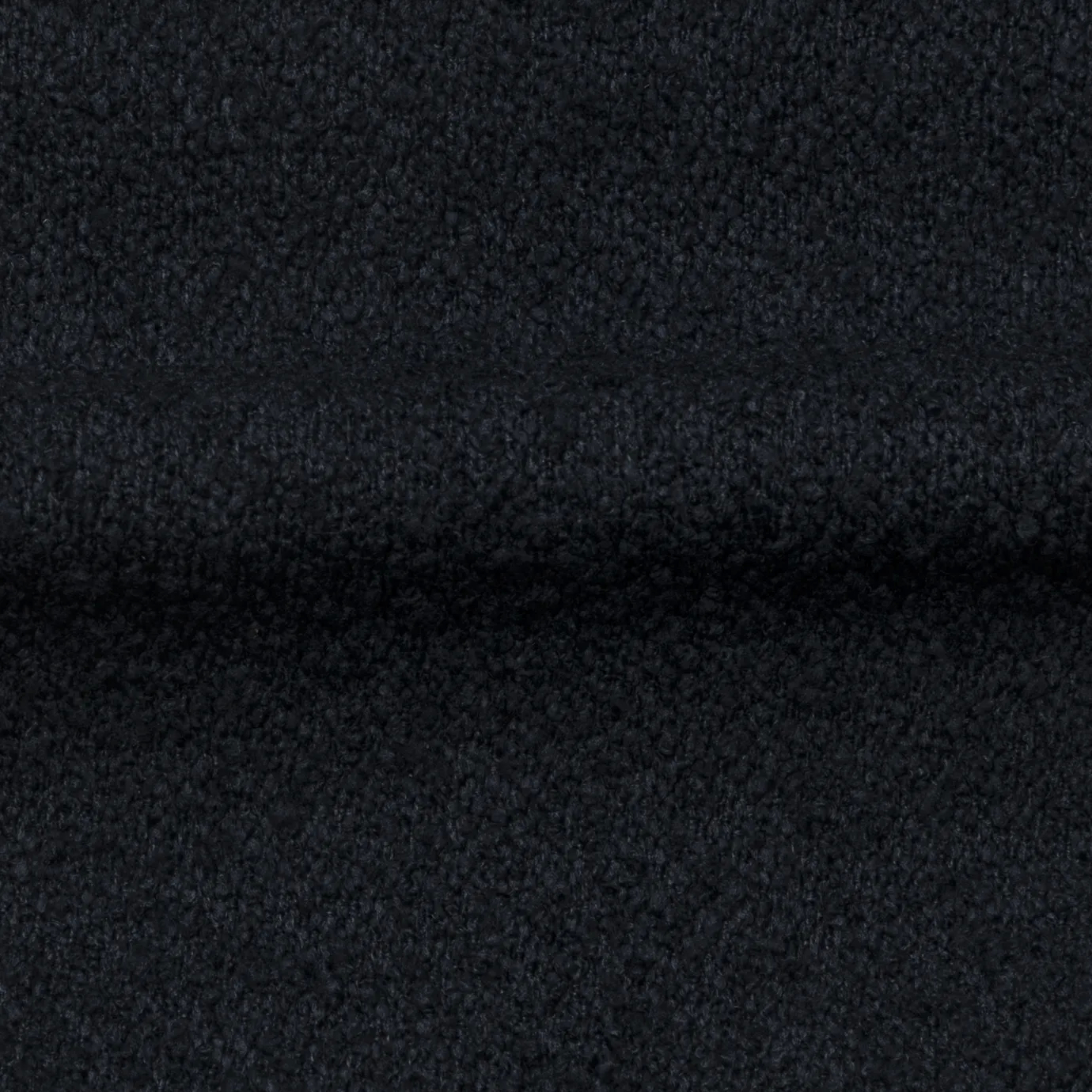 Plush Navy Blue Iconic Boucle with a looped, textured feel in a deep, dark blue shade.