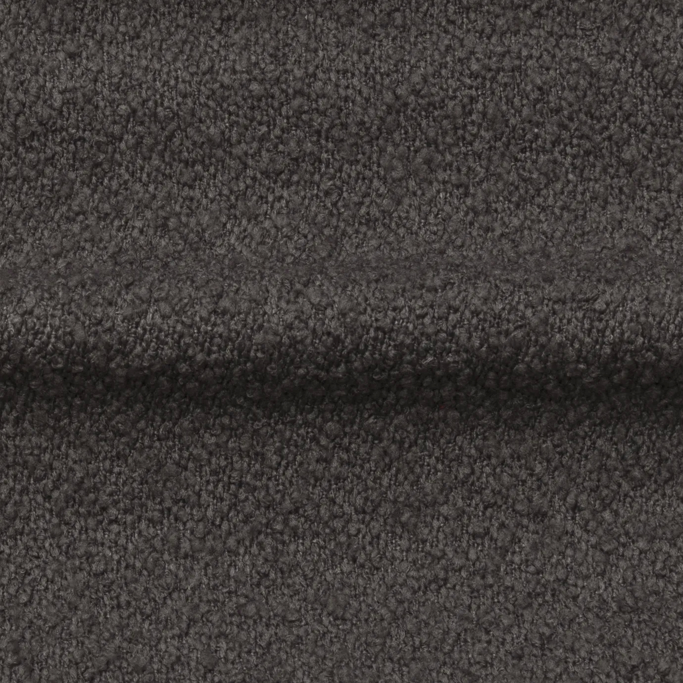Soft Steel Gray Iconic Boucle fabric with a textured, looped surface in a cool, dark gray tone.