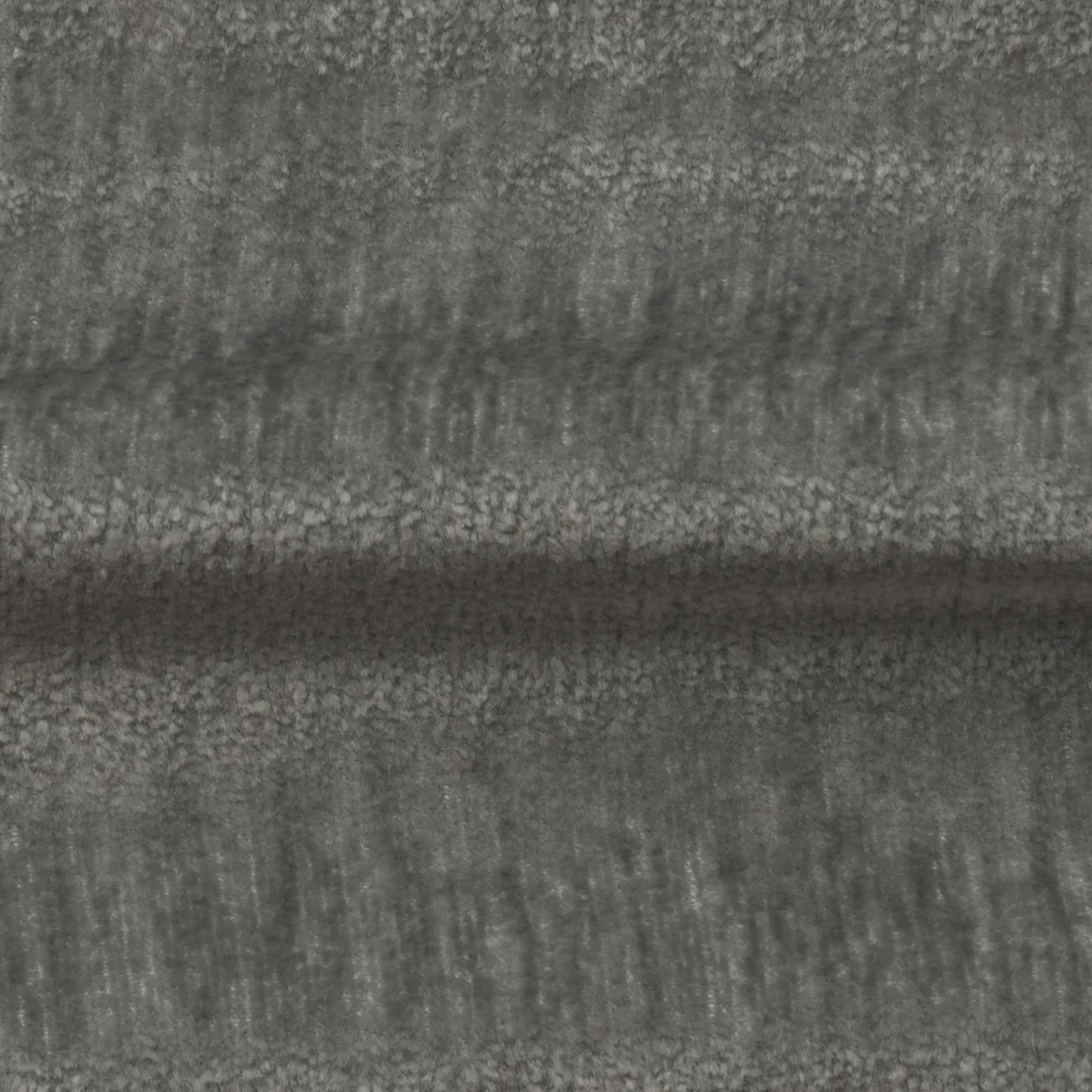 Textured silver gray Belle Velvet fabric with subtle horizontal variations in shading.