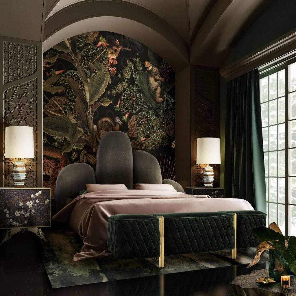 Green Opulent Bedroom with the Spellbound Nightstands