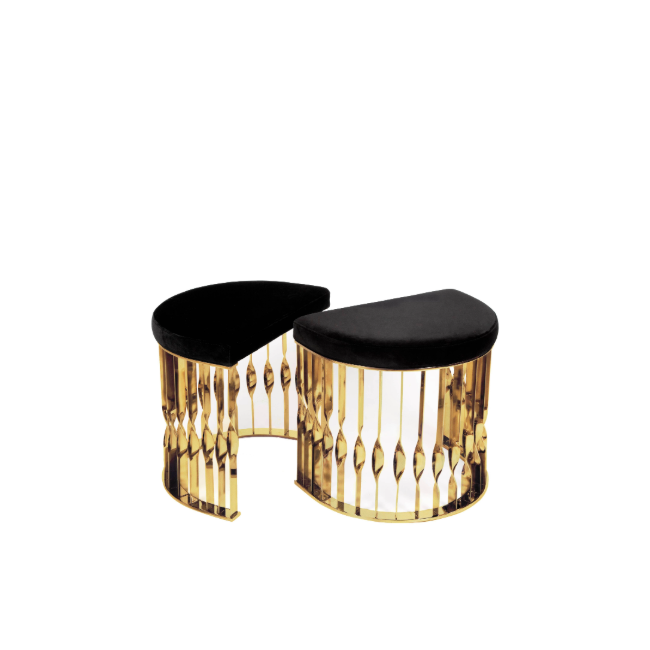 mandy stools koket jewelry inspired metal couture furniture design