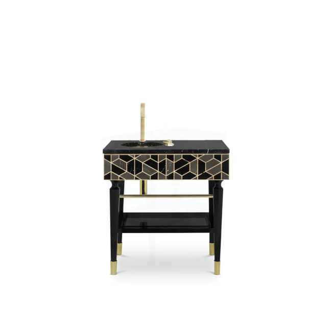 Luxury bathroom furniture: Tortoise Single Vanity Cabinet by Maison Valentina