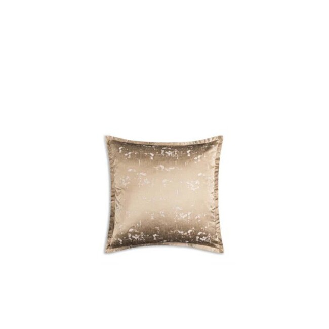 An elegant golden and white pattern pillow sham.