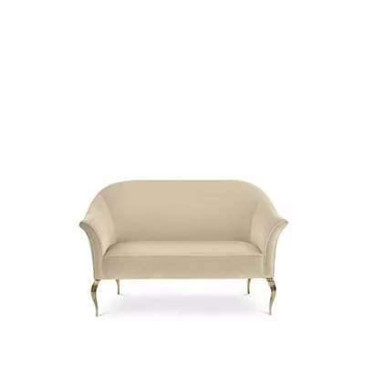Simple yet sophisticated, the creamy toned Mimi Sofa has clean lines. Its golden metal structure gives this furniture piece a luxurious touch.