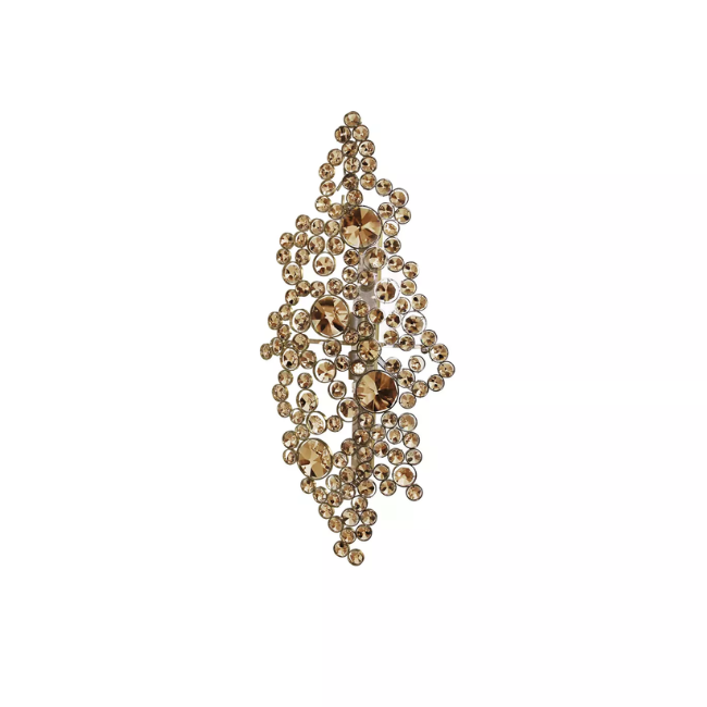 Eternity Amber Glass Sconce: with multiple applications of glass in different sizes, this sconce has a diamond shape.