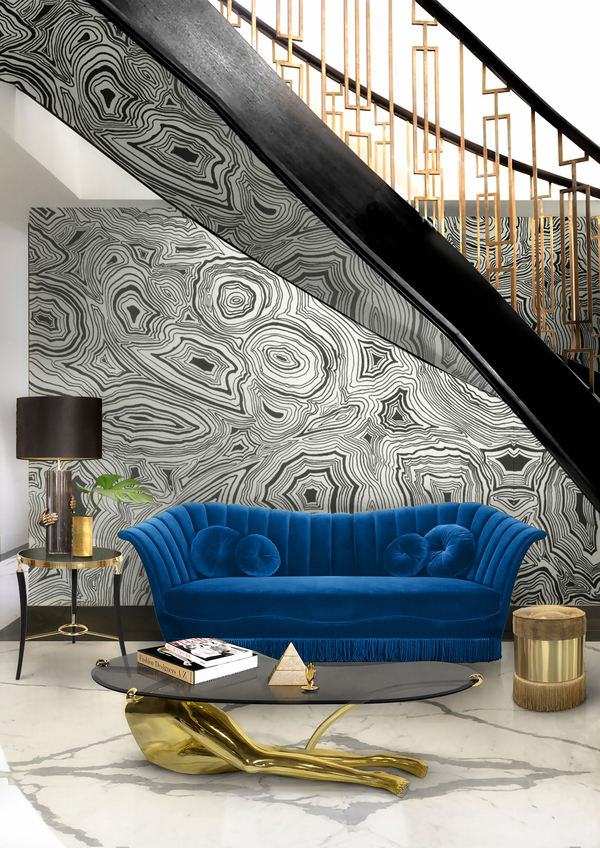 Flirty modern sofa with curved silhouette and fringe detail by KOKET.