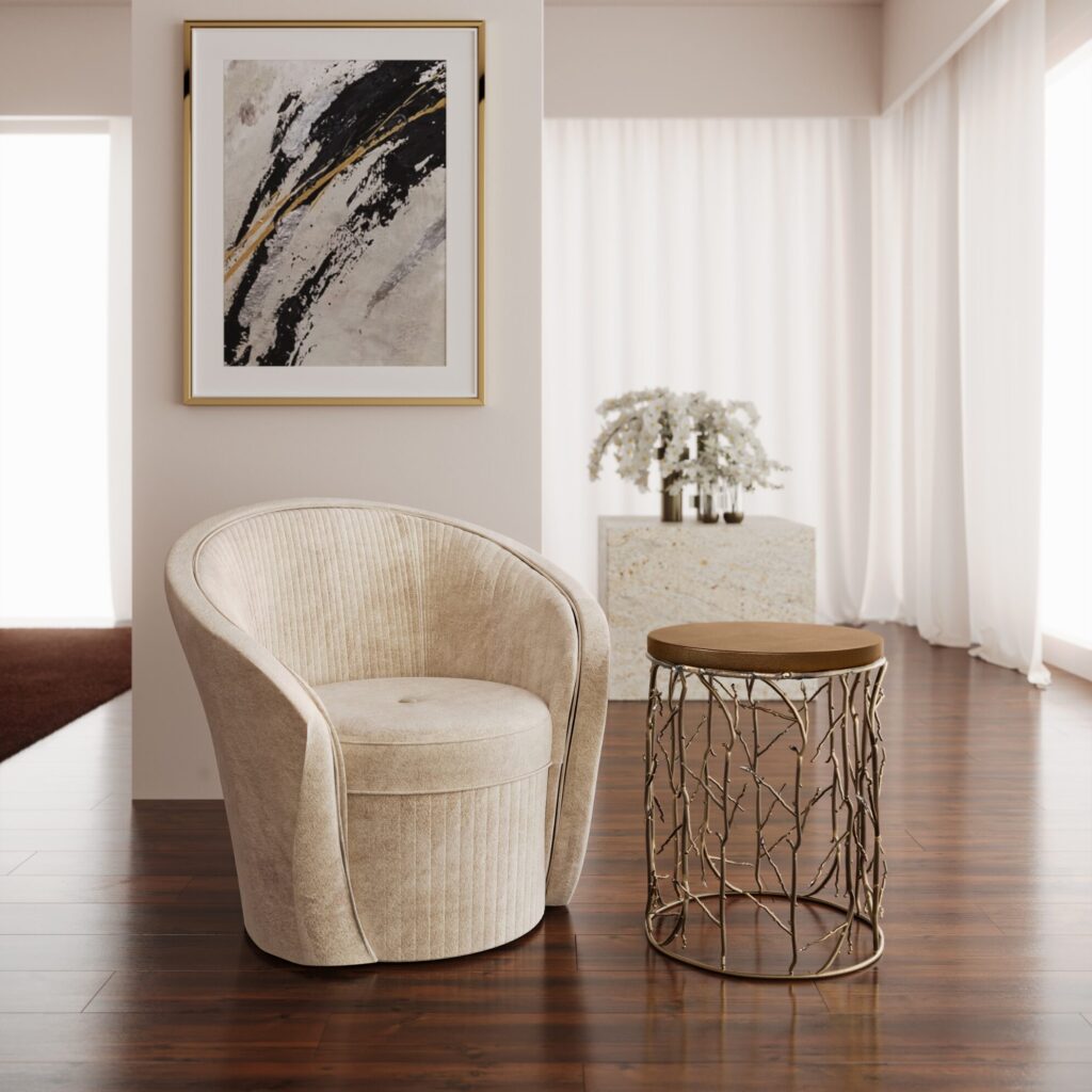 Whimsical branch-inspired side table for Parisian decor