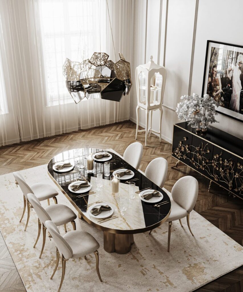 chandelier with golden spiral coils and bronze glass