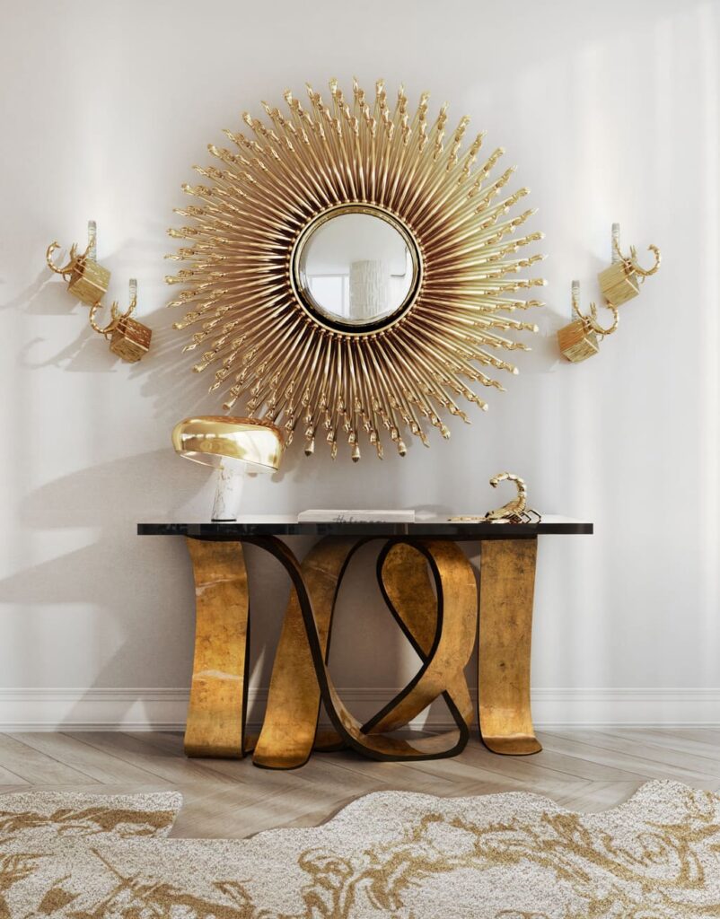 koket goddess metal mirror brass hands couture design handcrafted luxury dubai interiors