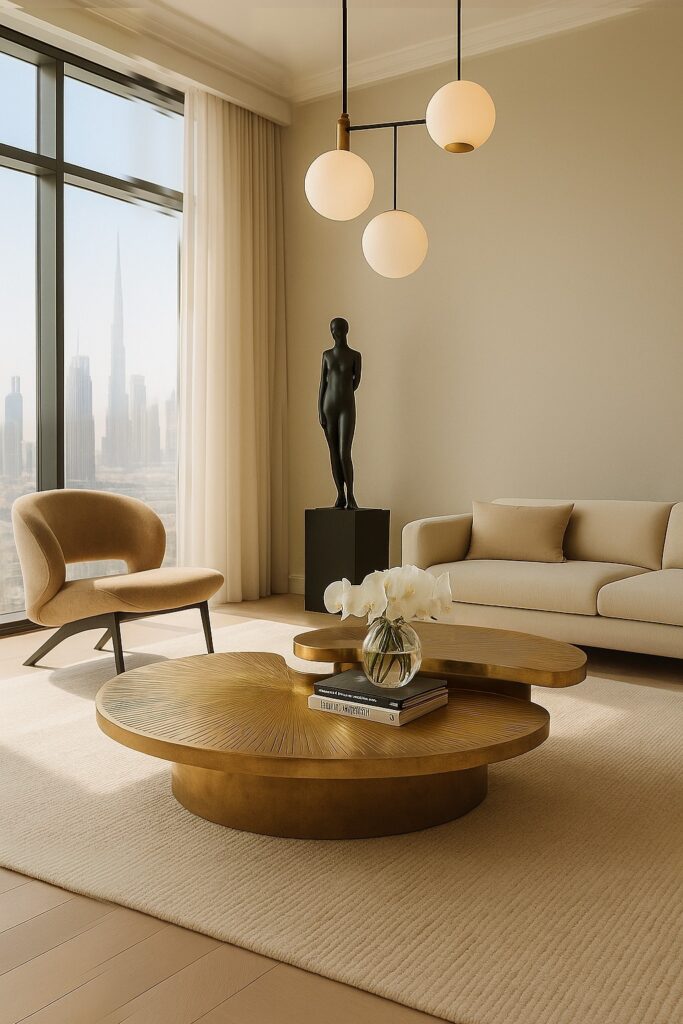 myth coffee table koket luxury furniture brass dubai interiors metal couture sculptural luxury