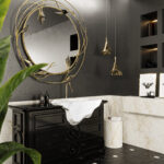 Stella Mirror by KOKET – floral luxury bathroom mirror with crystal accents for elegant interiors