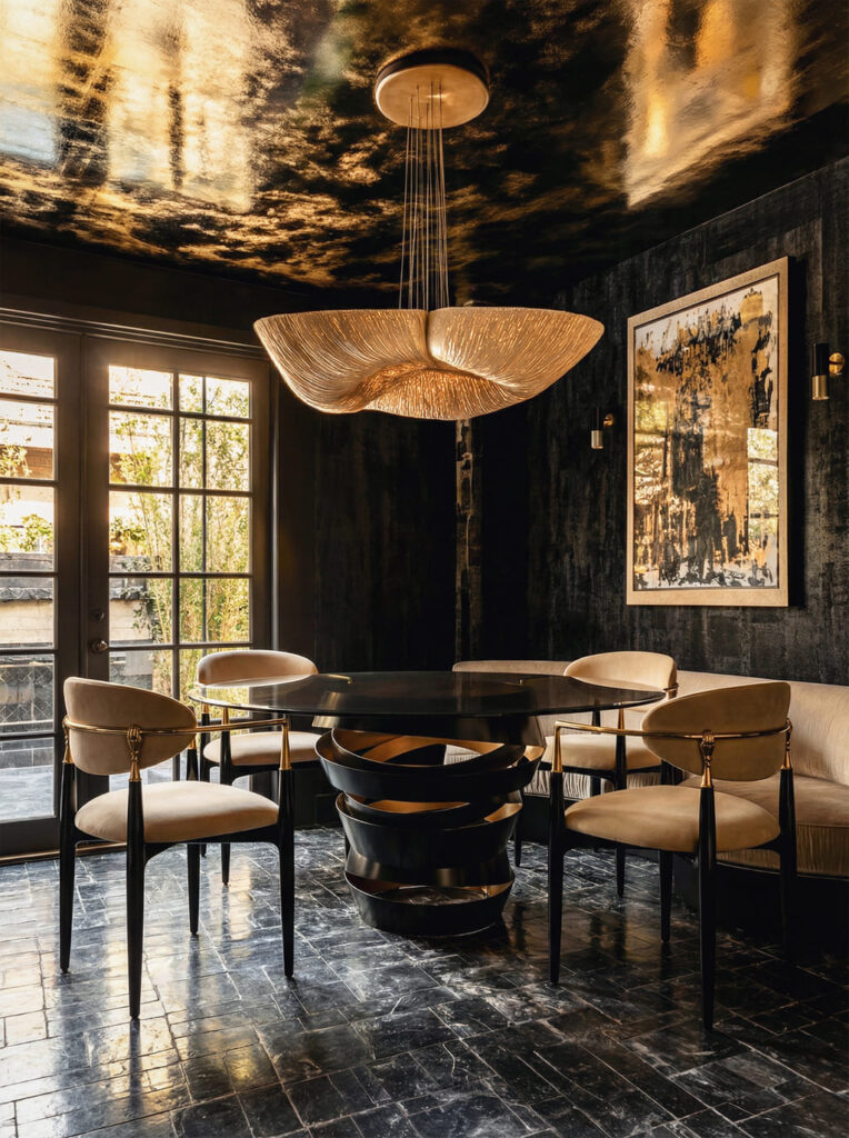 intuition dining table koket craftsmanship customizable tables - dining chairs with metal hands