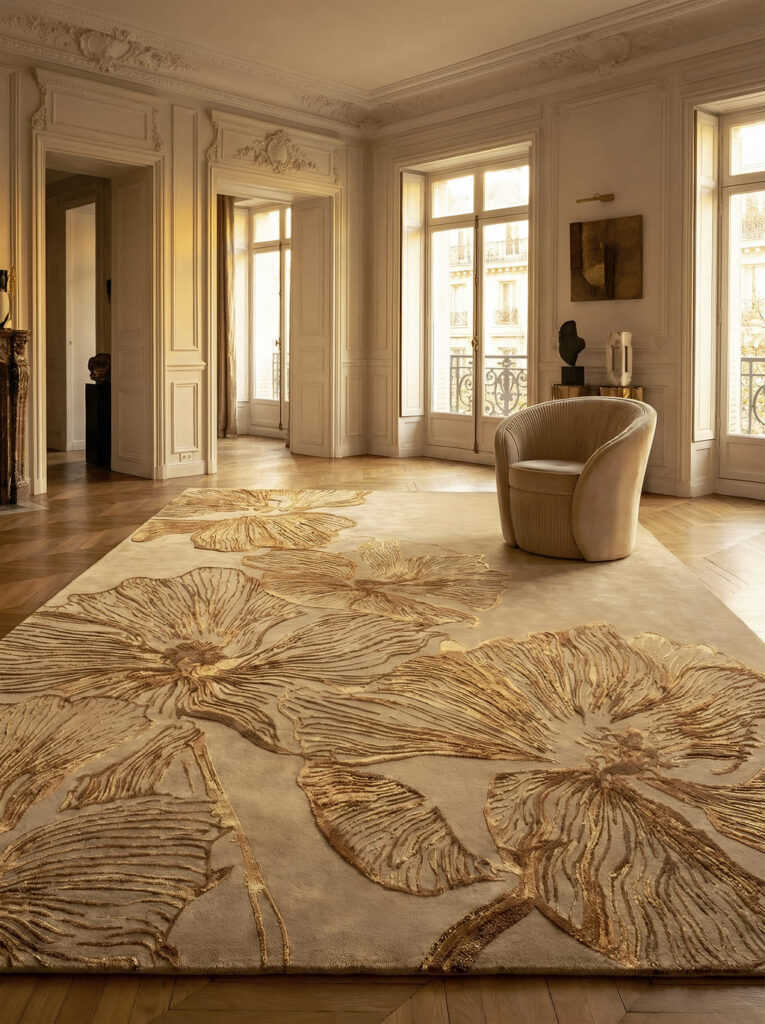 poppy rug by koket - luxury rugs - wool and bamboo silk handmade