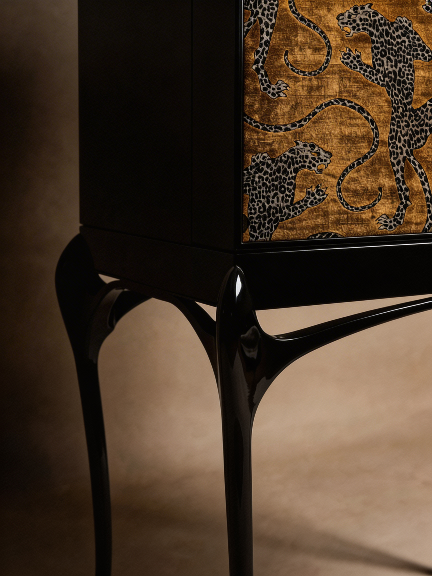 sculptural furniture by KOKET Discover Her Temptation by KOKET, a sculptural furniture concept exploring feminine expression, customization and bold design for contemporary interiors.with its exotic textile doors and sexy curved lacquered legs, the Temptation Bar Cabinet