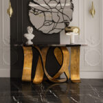 The Story Behind the Design: The Ribbon KOKET Ribbon Console Table Broken Gold Leaf - The Story Behind the Design